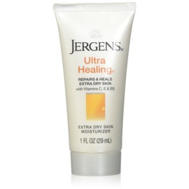 Jergens Ultra Healing Lotion, Hand and Body, Dry Skin Travel Size Moisturizer, for Absorption into Extra Dry Skin, Use After Washing Hands, 1 Ounce, with HYDRALUCENCE blend, Vitamins C, E, B5