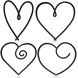 Decoración de pared de metal con forma de corazón, 4 piezas, decoración de pared de metal, con forma de corazón, corazón, decoración de pared de metal, para recámara, sala de estar