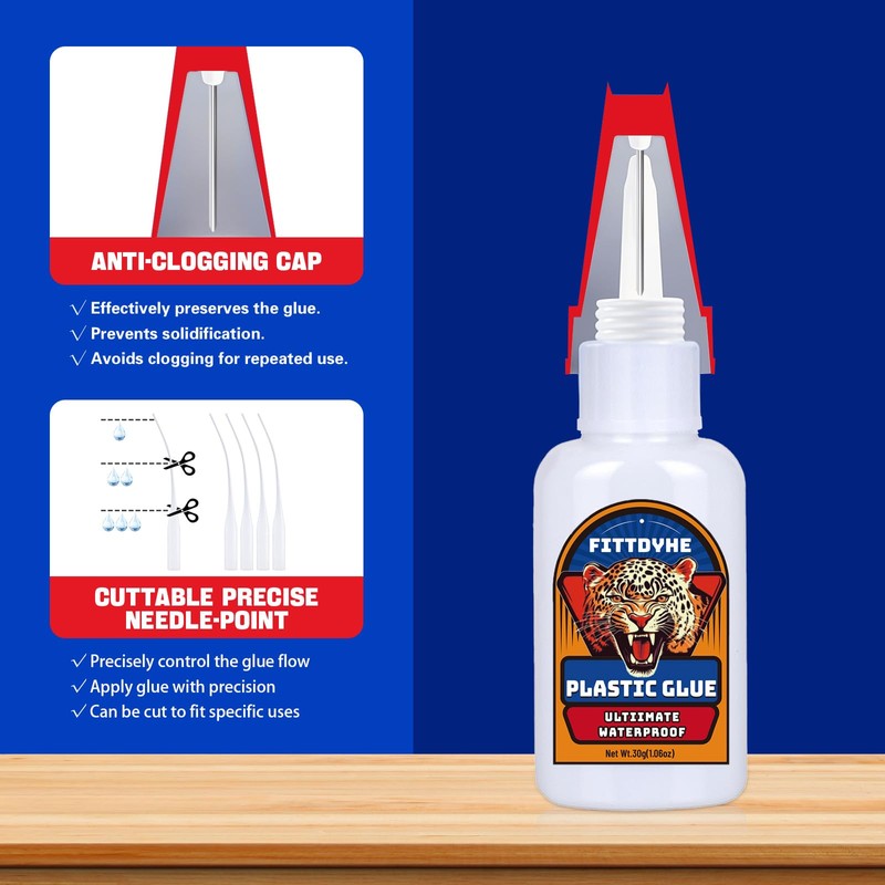 Super Plastic Glue 30 g, Super Glue for Plastic, Strong