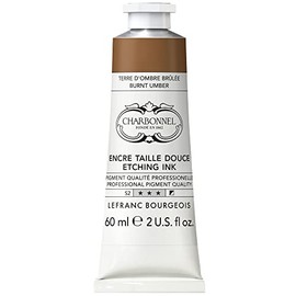 Lefranc Bourgeois 301552 Charbonnel Inchiostri da stampa in rame, altamente pigmentati, eccellente solidità alla luce, colori vivaci, resistenti all'invecchiamento, tubo da 60 ml - Burnt Umber