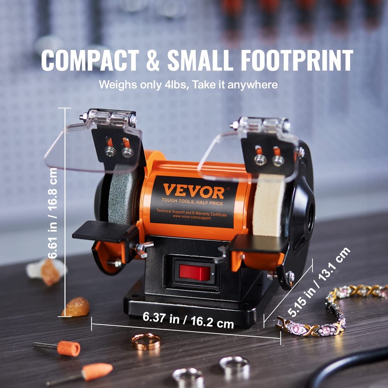 VEVOR Bench Buffer Polisher, Bench Buffer Grinder Polishing & Buffing