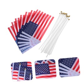 CAXUSD 25pcs Mini Flags Usa American Hand Held Flags Polyester 14x21cm for Outdoor Decor Events