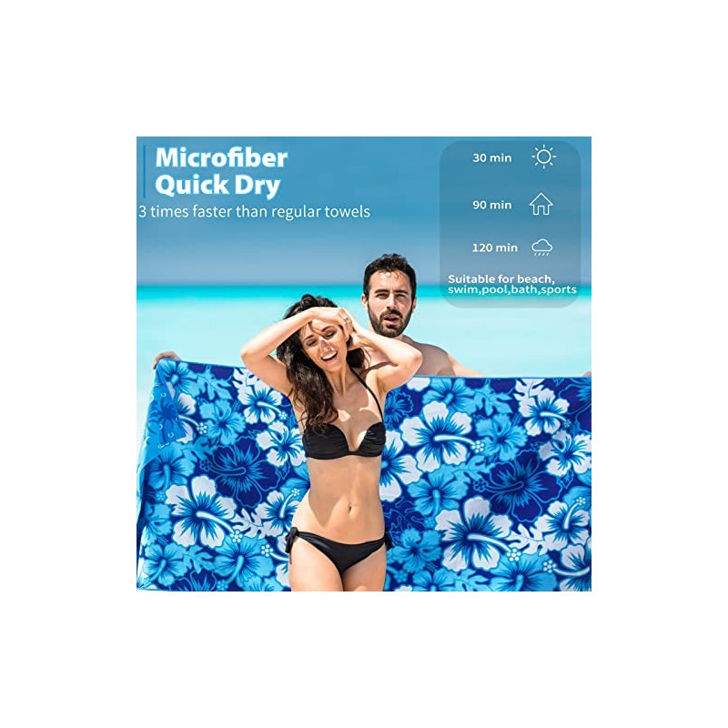 TwoYek Extra Large Microfiber Beach Towels - 6 Pack
