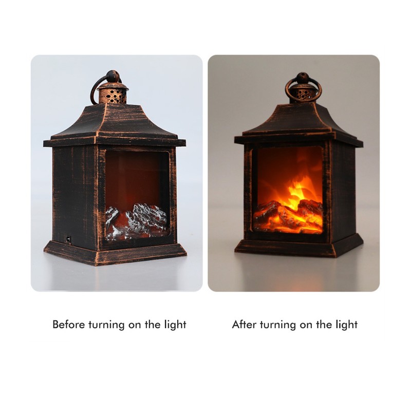 Fireplace Lantern Multi-purpose Christmas Fireplace Lamp LED Logs Fire Effect