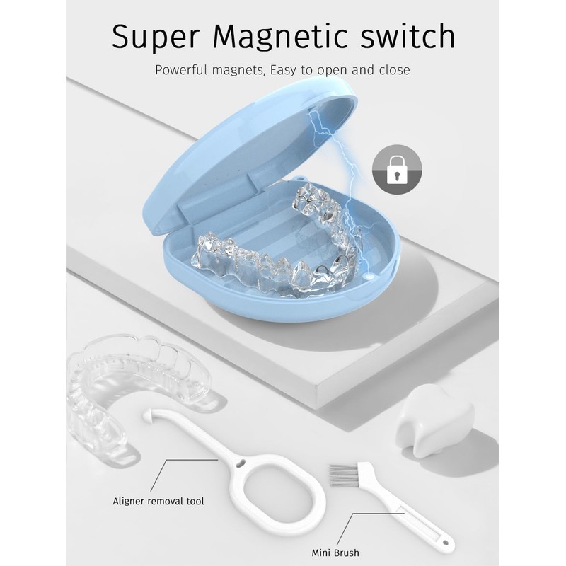 2Pack Retainer Case, Compatible with Invisalign, Slim Aligner Case with