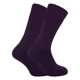 2 Pairs of Drew Brady Mens Thermal Sleep Socks, Size 6-11 (DARK PURPLE)