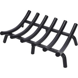 Fireplace Grate 17 Inch Solid Round Steel 3/4" Bar Heavy Duty Firewood Stove Log Holder Rack Grates Wrought Cast Iron Indoor Outdoor Camping Chimney Hearth Wood Burning Fireplace Accessories Tools