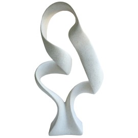 LAIKEARTS 15" Modern Abstract Ribbon Decorative Sculpture, Knot Sculptures,Home Decor,Coffee Table Statues,Dining Living Room Desk Decor（Milky White）
