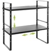 Across-Star Expandable Cabinet Shelf Organizer Rack, Stackable Kitchen Countertop Organizer