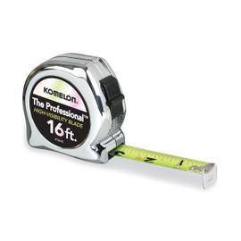 Komelon 416HV High-Visibility Professional Tape Measure, 16-Feet by 3/4-Inch, Chrome
