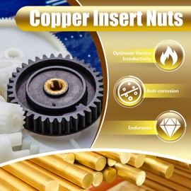 Threaded Inserts, 100 Pcs Knurled Brass Nuts, 3D Printing Brass Nuts for Wood, Plastic, Metal, Sheet Metal