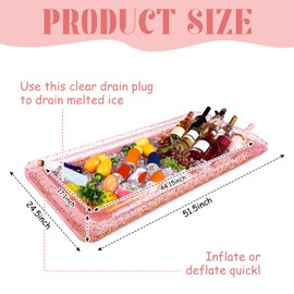 Poen 4 Pcs Inflatable Serving Bar Inflatable Food Cooler Buffet with Glittering Confetti Inflatable Ice Tray for Food Drink Candy Salad for Indoor Outdoor BBQ Picnic Pool Party Supplies