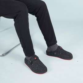 Gaatpot Felt Clog Winter Slippers Warm Slippers for Men and Women, Size 36-46, black A