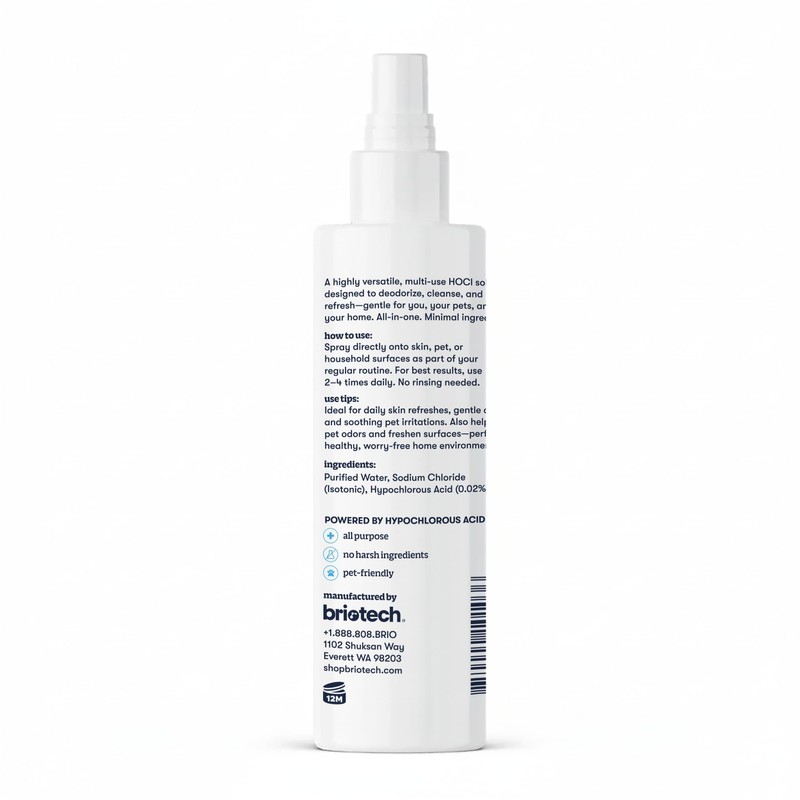 BRIOTECH Pure Hypochlorous Acid Spray and Cleanser, Original Premium HOCl