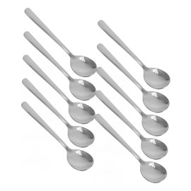 SHOWERORO 12pcs Stainless Steel Serving Spoons Long Handle Thickened Soup Spoons for Dining Coffee Stirring and Desserts Stainless Steel Silverware