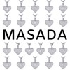 MASADA 925 Silver Heart Letter Necklace - Initial Pendant with