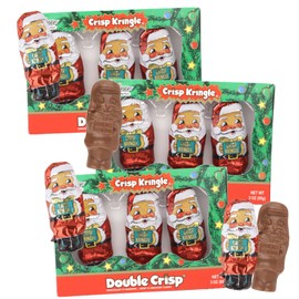 Sweetzo Double Crisp Kringles, Individually Wrapped Chocolate Candies, Christmas Stocking Stuffer Candy Gift, 3 in Each - 3 Ounces (Pack of 3)