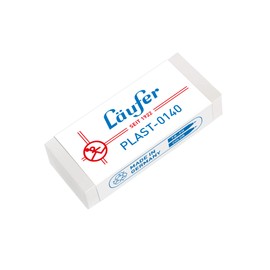 Läufer 00140 Plast 0140 Plastic Eraser for Pencils and Colouring Pencils, Transparent Pink