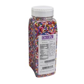 DECOPAC Candy Sprinkles, 26oz, Rainbow Sprinkle Mix, Fancy Sprinkles in Handheld Container, Edible Sprinkles For Celebration Cakes, Cupcakes, Cookies - Rainbow Sprinkle Mix