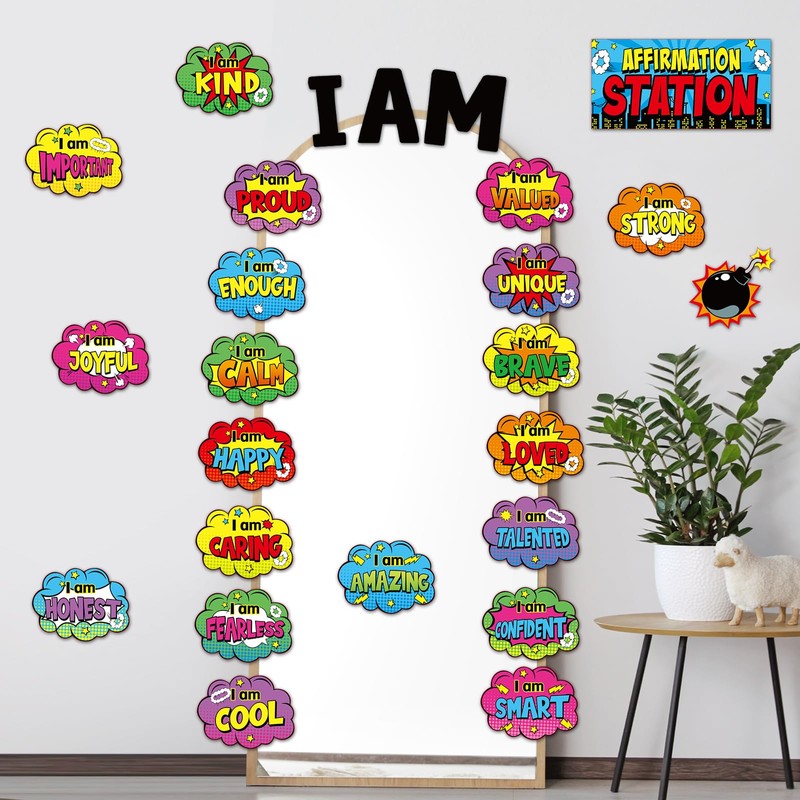 Frienda Affirmation Station Bulletin Board Set Motivational Posters Classroom Mirror
