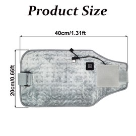 Heating Waist Belt, Lower Back Heat Pad Portable Electric Heat Back Warmer with 3 Heat Levels for Waist Neck Shoulder Abdomen (Light Grey)
