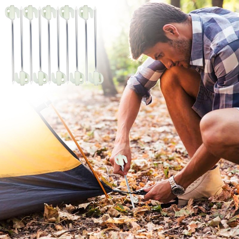 Camping Tent Stakes with Light | Camping Pegs for Canopies