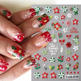 Christmas Nail Stickers for Nail Art, Snowflake Nail Decals 3Pcs Xmas Nail Supplies Self Adhesive Winter Nail Art Stickers Christmas Nail Design Snow Nail Art Decals for Women DIY Nail Decorations