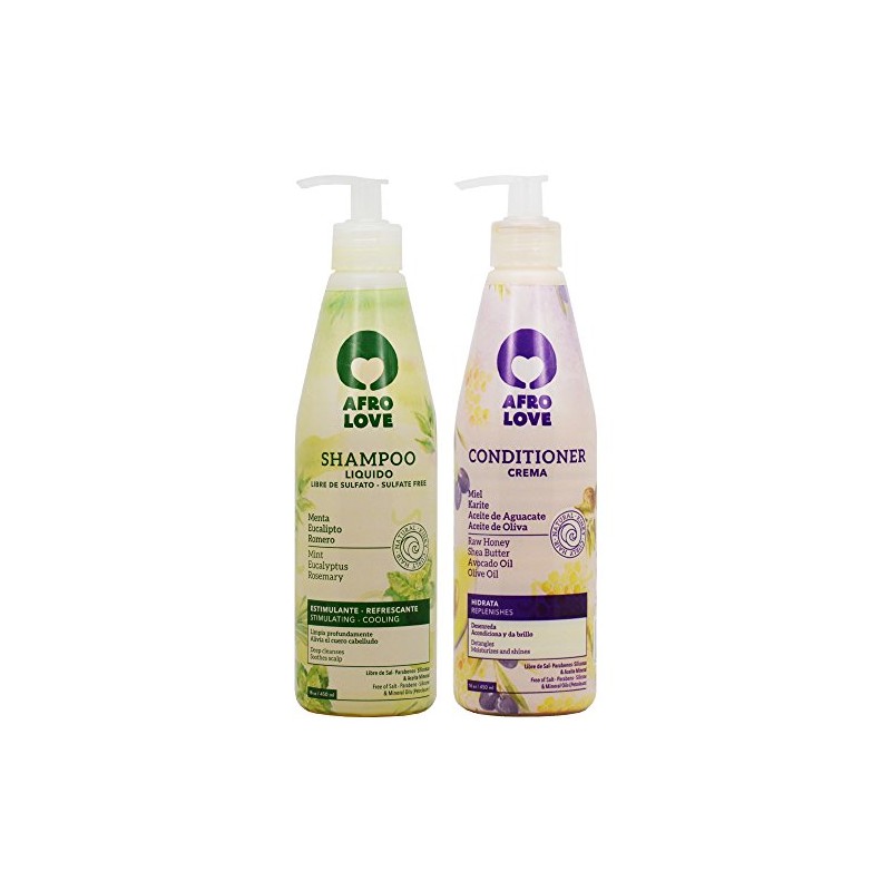 Afro Love Shampoo & Conditioner Set – 16oz Refreshing Shampoo