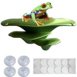 Okueejur Mushroom Decor for Reptile Tank, Fish Tank, Pet-Safe Bearded Dragon Tank Accessories, Realistic Terrarium Plants for Crested Geckos, Frogs (Lime Green)