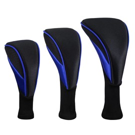 Scott Edward Pack of 3 Golf Hybrid Headcovers with Interchangeable No. Tag Fits Driver's Tunnel Hybrid Clubs 1, 3 and 5 (Blue)