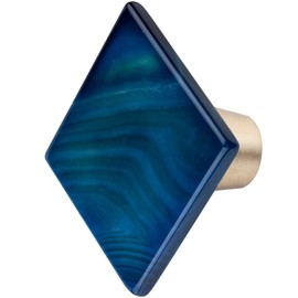 Amogeeli 4Pcs Crystal Agate Brass Cabinet Knobs with Screws, Decorative Pull Handles for Drawer Dresser