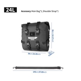 Rhinowalk Motorcycle Saddle Bag, Waterproof Luggage Bag, Quick Release Motorcycle Side Bag, 24L Fits Most Adventure and Sports Bike Motorcycle Carriers (Black, 1 Pack)