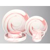HomeVss, Fine China Artisan Marbled 20pc Dinner Set, Pink