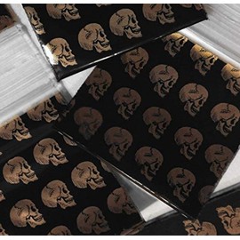 200-1.25" x 1.25" 125125 Skull Small Zipper Lock Baggies Craft Resealable Plastic Baggy 2 Mil Zipper Poly Bags