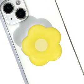 Cartoon Flower Mobile Phone Grip,Simple Yellow Color Mobile Phone Holder,Folding Elastic Base, Mobile Phone Decorations,Electronic Accessories,Suitable for Kindle e-Readers