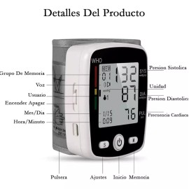 Speech Baumanómetro Digital De Muñeca Toma De Presión Arterial