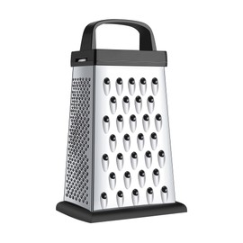 Cheese Grater, Mini Size 4-Sided Stainless Steel Grater, Food Shredder for Cheese, Parmesan, Vegetable, Dishwasher Safe, Black