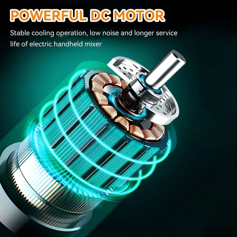 Cordless Hand Mixer, Handheld Egg Beater Electric Handheld 4 Speed