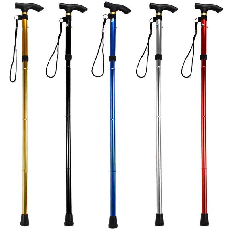 Comfkey Folding Lightweight Walking Stick - Adjustable Aluminum Metal Collapsible