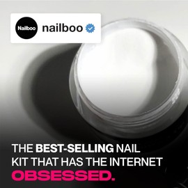 Nailboo Here's a Tip Premium Dip Nails Starter Kit, Nail Powder Dip Kit for DIY At Home Manicure, Includes Dipping Powder and Liquids, White