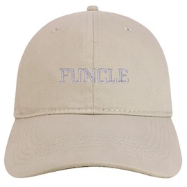 Trendy Apparel Shop Funcle Embroidered Soft Crown 100% Brushed Cotton Cap - Stone