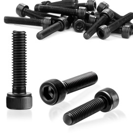 SWTYExt Pack of 60 Cylindrical Screws with Hexagon Socket M5 x 25 mm Screws DIN 912 Hexagon Socket Screw Carbon Steel Full Thread Black Machine Screws Allen Screws