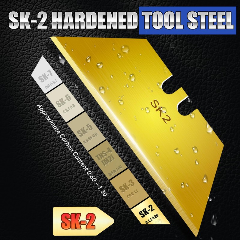 DIYSELF Utility Knife Blades, 100 Pack Sk2 Steel Box Cutter