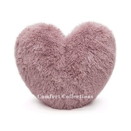 Cuddly Teddy Bear Fleece Super Soft 3D Heart Shape Fluffy Filled Cushion Cosy & Warm Home Decoration Gift For Loved One Valentine Day 100% Polyester Heart Cushion Blush Pink 38cm x 38cm Approximate