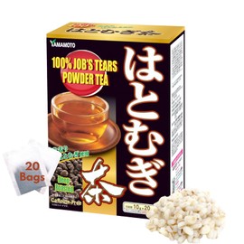 山本漢方製薬株式会社 Yamamoto Kanpoh 100% Job's Tear, Roasted Herbal Detox Tea, Decaf Tea, Supports Digestion & Nutritional Benefits 10g x 20 bags