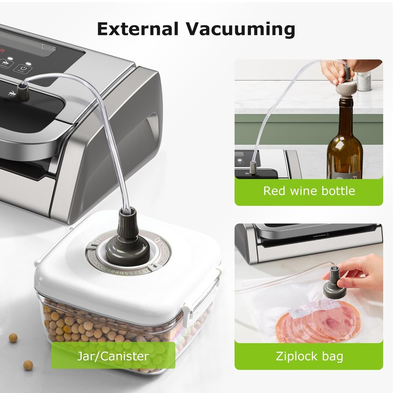 Bonsenkitchen Vacuum Sealer Machine, Powerful Low-Noise Food Vacuum Sealer, Globefish