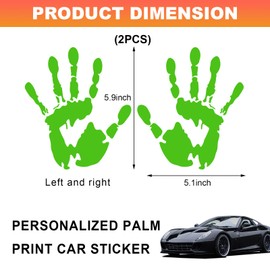 KVAEY 2PCS Car Wave Stickers, The Lazy Waver Sticker Auto Waving Hand Sign Decal, Waterproof Rearview Mirror Hands Wave Sticker Decor for Auto SUV Truck, Exterior Car Accessories (Green)