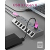 ICY BOX 7 Port USB 3.0 Type-A Hub Ladegerät Aluminium