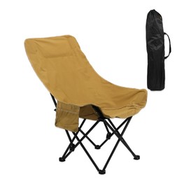 Smartmak Oversize Portable Sauna Chair, High Back Quick Folding Chair, Adjustable Angle, with Storage Bag, for 1 or 2 Person Sauna (Coffee)