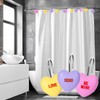 Whaline 12Pcs Valentine's Day Heart Shape Shower Curtain Hooks Conversation